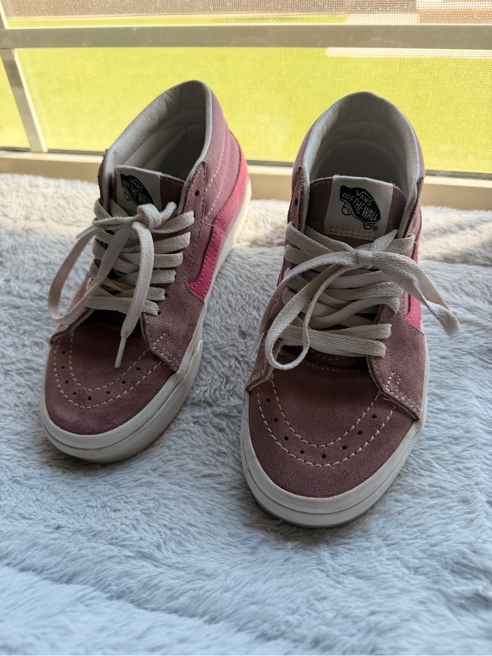 Vans Pink Suede Mid-Top Sneakers